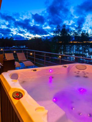 Hydromassage,Pool.,Illuminated,Pool.,Rest,Outside,The,City.,Cottage,With